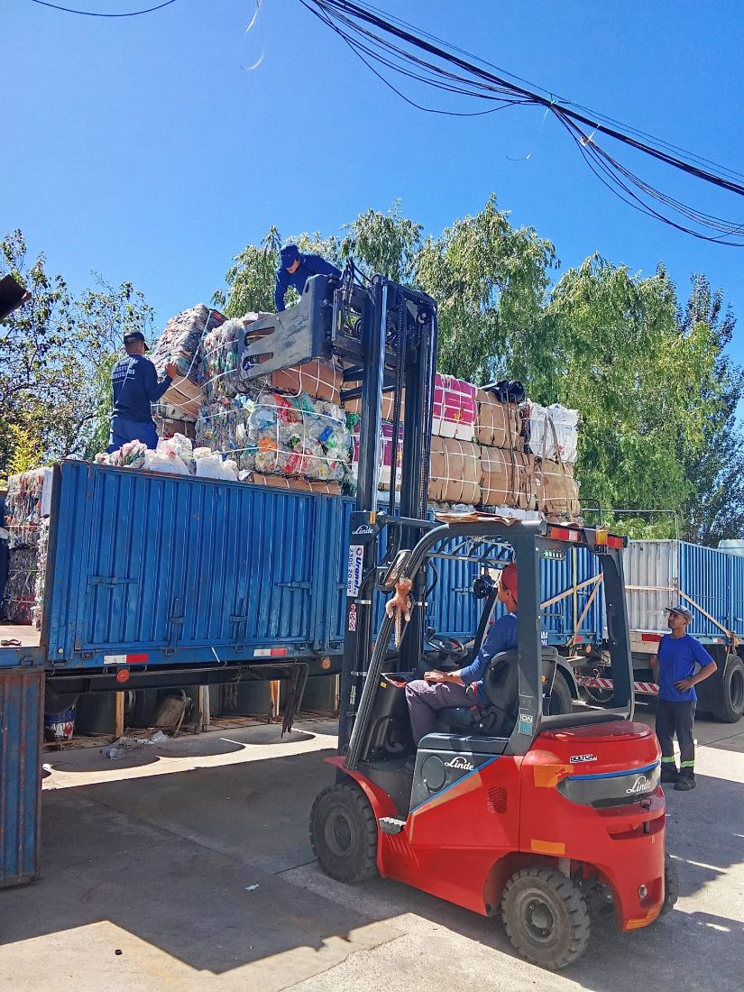 Despacho de material clasificado y enfardado en la planta de Forward